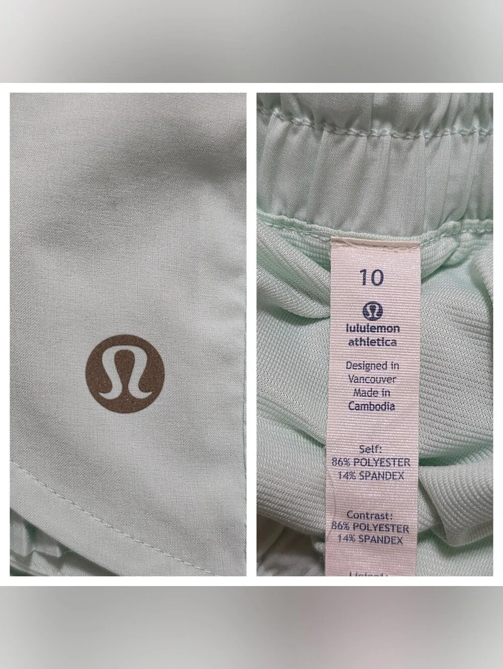 lululemon Pleat To Street Short Sea Mist Size 10